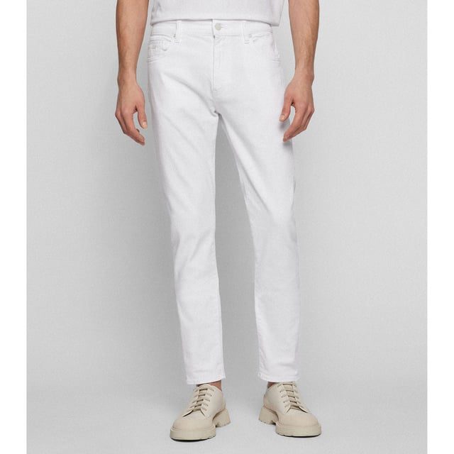 Mens Boss Keith-1 Jeans in natural.- Classic 5 pocket styling.- Zip fly and button fastening.- Belt loops.- Signature branded leather patch at the rear.- Tapered fit.- Ref: 50473984101