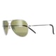 Serengeti Aviator Unisex Shiny Silver Polarized Green 555nm Carrara Small