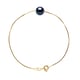 DIADEMA - Bracelet - Real Freshwater Pearls - Black - Yellow Gold