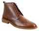 Mens Classic Oxford Brogue Ankle Boots in Tan Leather