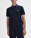 Fred Perry Heren Twin Tipped Poloshirt in Marineblauw/Wit/Wit