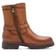 Tamaris Dames Winter Cognac Bruine Leren Gesp Rits Biker Enkellaarsjes