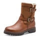 Tamaris Dames Winter Cognac Bruine Leren Gesp Rits Biker Enkellaarsjes
