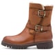Tamaris Dames Winter Cognac Bruine Leren Gesp Rits Biker Enkellaarsjes