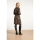 Smashed Lemon Korte jurk met abstract zwart en camel print |