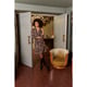 Smashed Lemon Korte jurk met abstract zwart en camel print |