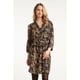 Smashed Lemon Korte jurk met abstract zwart en camel print |