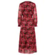 Smashed Lemon Lippenprint chiffon maxi jurk in rood en zwart |