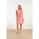 Smashed Lemon 25037 v-hals overlapped korte jurk met grafische dots, |