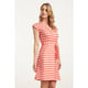 Smashed Lemon 25037 v-hals overlapped korte jurk met grafische dots, |