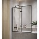 Badplaats Badwand medal 100 x 140 cm zwart badscherm draaibaar 5 mm dik -
