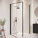 Badplaats Douchecabine alava 90 x 90 x 190cm zwart douchewand met draaideur