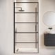 Badplaats Douchecabine alava 80 x 80 x 190 cm zwart met lijnen douchewand