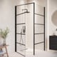 Badplaats Douchecabine alava 80 x 80 x 190 cm zwart met lijnen douchewand