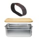 Krumble Lunchbox rvs met houten deksel en elastiek