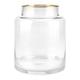 QUVIO Vaas met gouden randje 18 cm glas