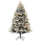 Homcom Kerstboom met sneeuw met led verlichting Ø116 180 cm metalen voet