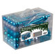 4seasonz ® kunststof kerstballen set 130 ballen piek en parelsnoer blauw/