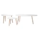 CaliCosy Set van 3 witte en houten nesttafels